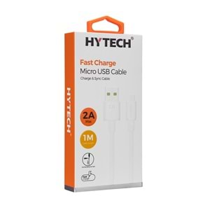 Hytech HY-X83 1m 2A Micro Usb Beyaz Şarj Kablosu