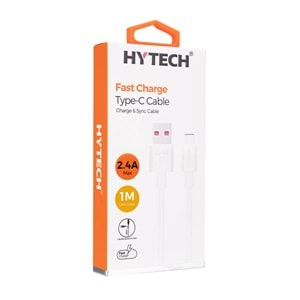 Hytech HY-X108 1m 2.4A Type-C Beyaz Şarj Kablosu