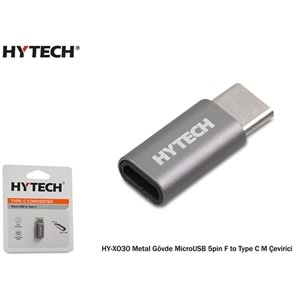 Hytech HY-XO30 Gümüş MicroUSB 5pin F to Type C M Metal Gövdeli Çevirici