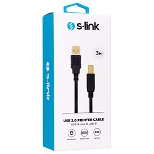 S-link SLX-971 Usb2.0 3m Gold Kılıflı Yazıcı Kablosu