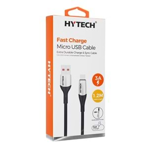 Hytech HY-X250 3A Micro Usb 1,2m Silver Data + Sarj Kablosu