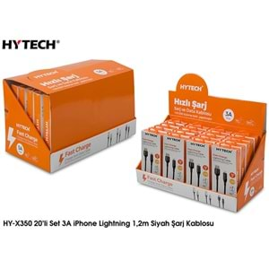 Hytech HY-X350 3A iPhone Lightning 1,2m Siyah Şarj Kablosu