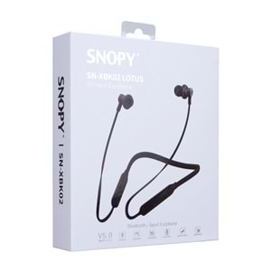 Snopy SN-XBK02 LOTUS Siyah Boyun Askılı Mıknatıslı Bluetooth Spor Kulak içi Kulaklık Mikrofon