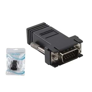 S-link SL-15RJ45 VGA 15M TO RJ45 Çevirici Adaptör Vidalı