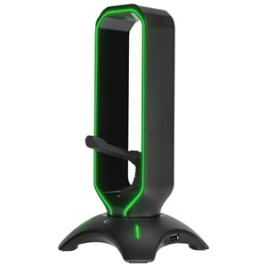 Rampage RM-H66 GUARD Siyah RGB Işıklı 2*Usb Port Kulaklık İçin Stand