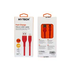 Hytech HY-X260 2.4A Micro Usb 20li Kutu 6*Beyaz 6*Siyah 4*Kırmızı 4*Mavi Şarj Kablosu