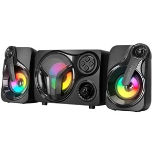 Mikado MD-BT28 5W+3W×2 BT,TF Card,USB, FM Radyo Siyah Led Işıklı Speaker