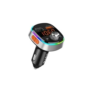 S-link SL-BT235 Rainbow Bluetooth V5 Led Ekran USB+TF Desteği Çift Usb QC3 Hızlı Şarj Fm Transmitter