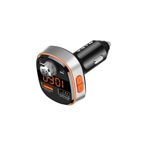 S-link SL-BT235 Rainbow Bluetooth V5 Led Ekran USB+TF Desteği Çift Usb QC3 Hızlı Şarj Fm Transmitter