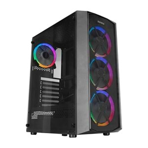 Everest FLAT MESH 4*12cm RGB Fan Tempered Camlı ATX Mid-T Gaming Oyuncu Kasası