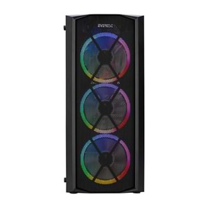 Everest FLAT MESH 4*12cm RGB Fan Tempered Camlı ATX Mid-T Gaming Oyuncu Kasası