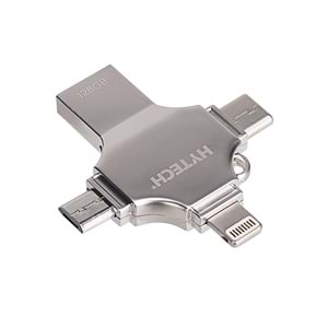 HYTECH HY-XUFO31-128 128 GB USB 3.0 + Lightning +micro + TypeC OTG Flash Bellek