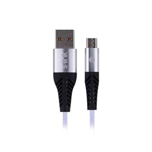 S-link SL-STM55M 3A Fast Şarj Micro Usb Gri Data + Sarj Kablosu