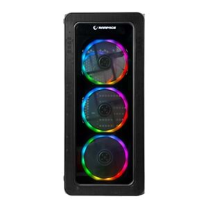 Rampage ESPECTRO 4 Adet Rainow Fanlı 600W 80 Plus Bronze Siyah Temper Camlı Gaming Oyuncu Kasası