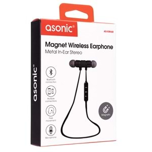 Asonic AS-XBK60 Siyah Mobil Telefon Uyumlu Bluetooth Kulak içi Mikrofonlu Kulaklık