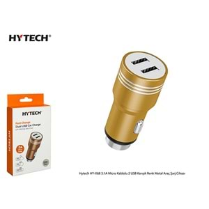 Hytech HY-X68M 3.1A Micro Kablolu 2 USB Karışık Renk Metal Araç Şarj Cihazı