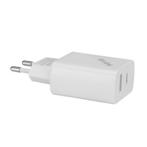 S-link SW-C1130X Lightning PD Kablo 18W PD3.0/Quick Charge QC3.0 Type USB-C +USB A Beyaz Hızlı Şarj Adaptörü