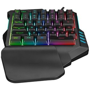 Everest KB-R177 SALVO Siyah USB Led Işıklı Q 35 Tuşlu Multimedya Mini Gaming Oyuncu Klavyesi