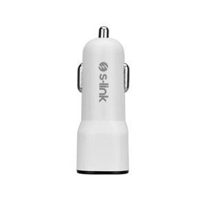 S-link SL-EC30M Micro USB Kablolu 3.4A 2 USB Beyaz Araç Şarj Cihazı