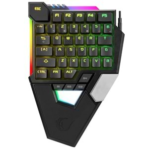 Rampage KB-277 OMNI Siyah Örgülü Type C RGB 6 Farklı Aydınlatma Modu Q Mini Gaming Oyuncu Klavyesi