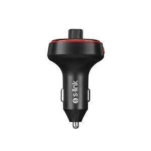 S-link SL-BT240 RGB Bluetooth V5.0 Led Ekran Tf Kartlı Çift USB Qualcomm QC3.0 Hızlı Şarjlı Fm Transitter