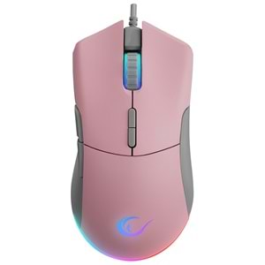 Rampage SMX-R21 COMPACT Usb Pembe/Gri RGB Işıklı+Macro 7200dpi / 1000hz Gaming Oyuncu Mouse