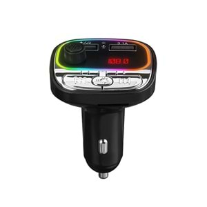 Hytech HY-XCB40 Çift USB 5V 3.1A Rainbow Işıklı Led Ekran TF Kartlı V5.0 Bluetooth Fm Transmitter