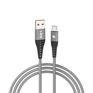 S-link SL-STM60M 3A Fast Şarj Micro Usb Gri Data + Sarj Kablosu