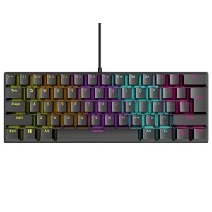 Rampage PLOWER K60 Siyah US Layout English Gaming Oyuncu Klavye Bilek Destekli Blue Switch