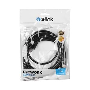 S-link SL-CAT603BK 3m Siyah CAT6 Kablo