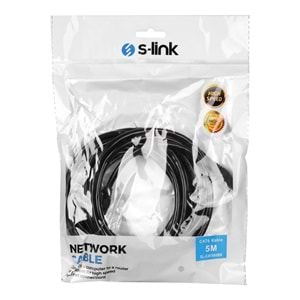 S-link SL-CAT605BK 5m Siyah CAT6 Kablo