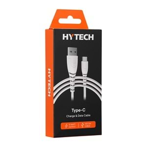 Hytech HY-XTK30 2.4A Type-C 90cm Beyaz Hızlı Şarj Kablosu