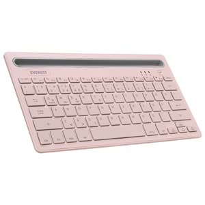 Everest KB-BT82 Pembe/Gri Bluetooth Ultra İnce+Şarjlı Q Mac/Win/Android/Ios Uyumlu Kablosuz klavye