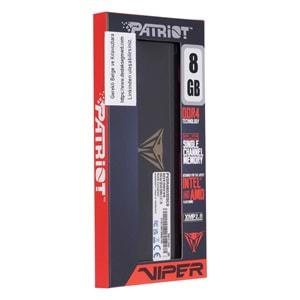 Patriot PVSR48G320C8 Viper Steel RGB 8GB DDR4-3200 UDIMM CL18 1.35V Soğutuculu PC RAM