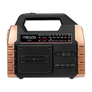 Mikado MDR-325 Ahşap USB- TF Destekli FM/AM/SW/BT+SOLAR+Power Bank 3 Band Klasik Radyo