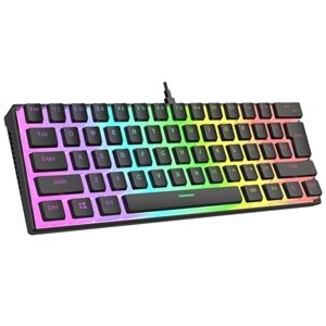 Rampage RADIANT K11 Siyah Type-C Bağlantılı RGB Puding Tuşlu Gaming Oyuncu Klavye US Layout English Red Switch