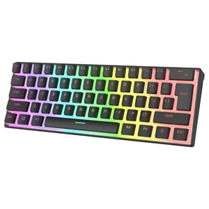 Rampage RADIANT K11 Siyah Type-C Bağlantılı RGB Puding Tuşlu Gaming Oyuncu Klavye US Layout English Red Switch