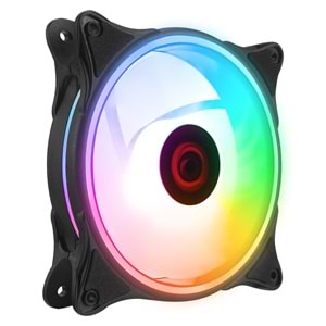 Rampage GLARE F50 38CFM 1200RPM 12cm Rainbow 3P+4P Molex Soketli Siyah Kasa Fanı