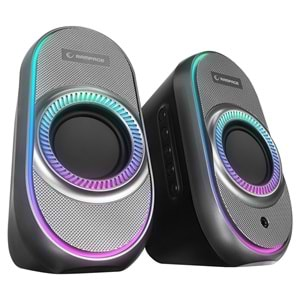 Rampage RMS-X3 2.0 6W Bluetooth Özellikli Siyah Multimedia RGB Işıklı Gaming USB Speaker