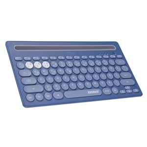 Everest KB-BT84 Mavi/Gri Bluetooth Ultra İnce+Şarjlı Q Mac/Win/Android/Ios Uyumlu Kablosuz klavye