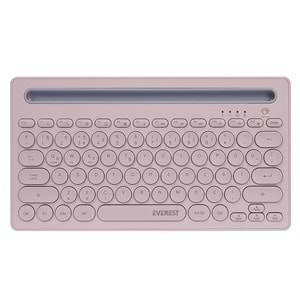 Everest KB-BT84 Pembe/Gri Bluetooth Ultra İnce+Şarjlı Q Mac/Win/Android/Ios Uyumlu Kablosuz klavye