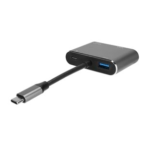 Hytech HY-USBC22 4 in 1 Type C to, PD+HDMI+VGA+USB3.0 Çevirici Hub Adaptör