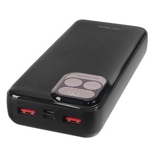 Hytech H210 20000mAh HSC22.5W PD20W+QC3.0 18W Siyah LCD Taşınabilir Pil Şarj Cihazı Powerbank