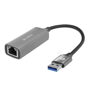 S-link SW-U334 Gri Metal USB 3.0 to RJ45 10/100/1000Mbps Gigabit Adaptör