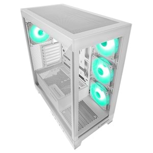 Rampage HYDRA V2 WHITE Type-C+USB3.0 Temperli Camlı 4*ARGB Infinity Fan+Hub E-ATX Exclusive Gaming Oyuncu Kasası