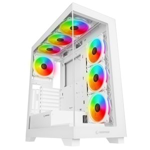 Rampage HYDRA V3 WHITE Temperli Camlı Beyaz 7*12cm RGB Fan ATX Mid-T Exclusive Gaming Oyuncu Kasası