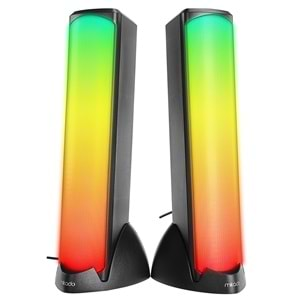 Mikado MD-183 2.0 3W*2 Bluetooth Siyah RGB Aydınlatmalı USB + 3.5mm USB 5V Speaker Hoparlör