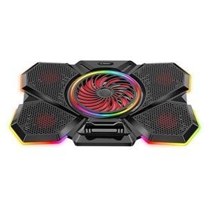 Rampage S47 COOLFLOW 5 Adet Kırmızı Led Fan 1 Usb 7 Farklı Kademe Ayarı 10 17.3 Notebook Soğutucu Stand