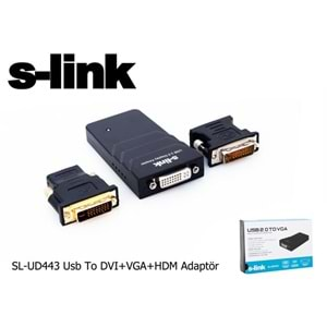 S-link SL-UD443 Usb To DVI+VGA Adaptör