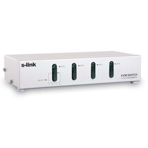 S-link SL-2041 4 Portlu Ps2 1.8m M/M Kablolu Otomatik Kvm Switch